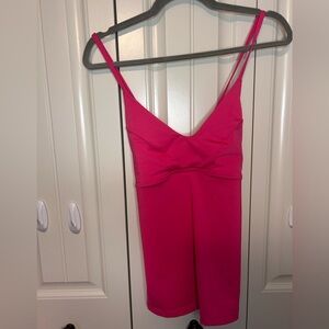 Athleta Bright Pink Tankini Swimsuit Top size Large NWT